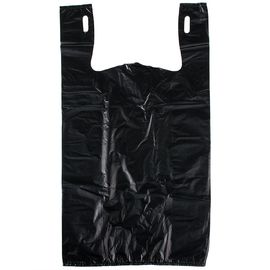 ถุงพลาสติกขายปลีกกระเป๋าเสื้อสีดำ 12 X 6 X 21 (1000ct, สีดำ), วัสดุ HDPE