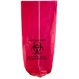 ถุงขยะรีไซเคิล Biohazard ความหนาแน่นสูง 135L 33 &amp;quot;X 40&amp;quot; สีแดง