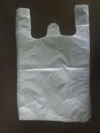 กระเป๋าเสื้อยืดพลาสติกสีขาวขนาด 300 + 160 * 525mm 15 มิลลิเมตร - 1000 / ซอง, วัสดุ HDPE
