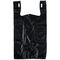 ถุงพลาสติกขายปลีกกระเป๋าเสื้อสีดำ 12 X 6 X 21 (1000ct, สีดำ), วัสดุ HDPE