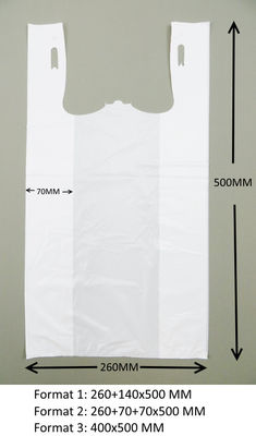 T Shirt Shopping Bags 13 mic.  1000 / case, WHITE Color With Printing, วัสดุ HDPE